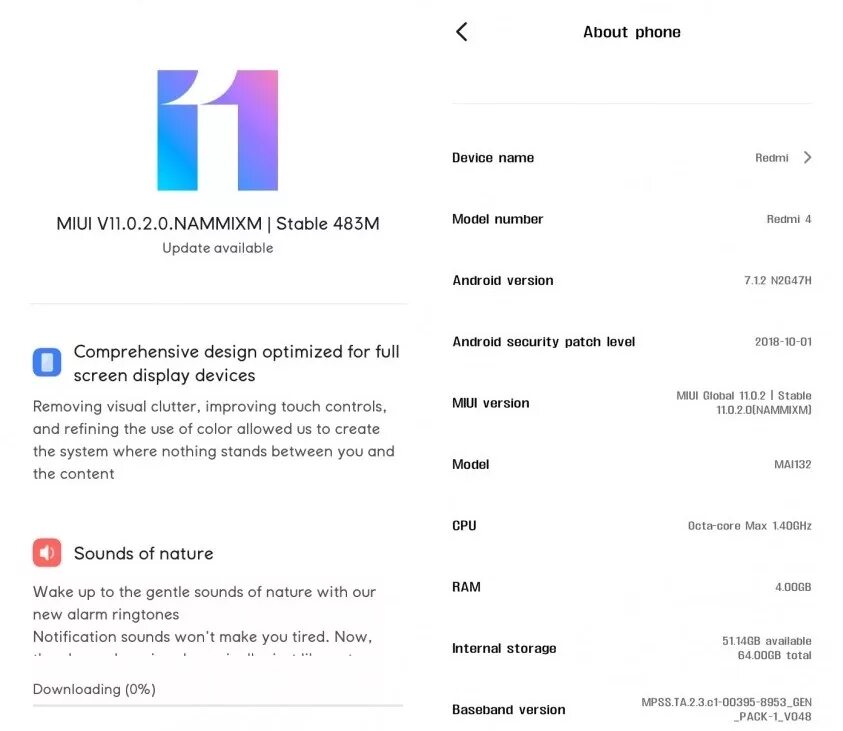Когда выйдет обновление на редми. MIUI 11 обновление. MIUI 11 Global. Redmi 4 MIUI 11. MIUI Global 11.0.10 характеристики.