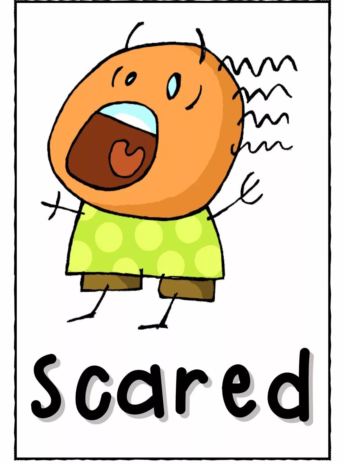 Scared Flashcard. Эмоции Flashcards. I'M scared рисунок. Happy Flashcards for Kids.