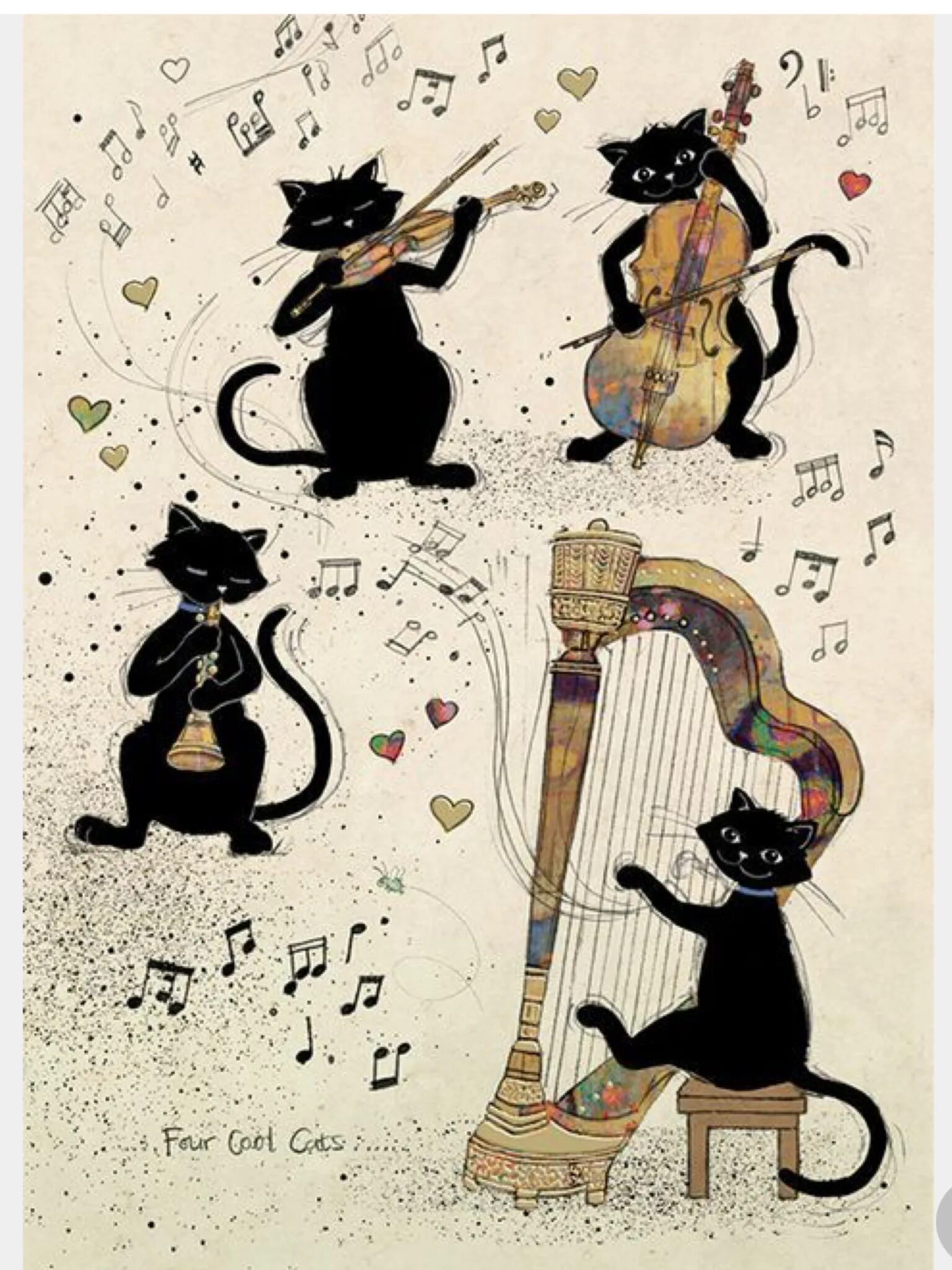 Музыкальных кошечек. Кошки Jane Crowther. Кошки музыканты. Музыкальный кот. Кошки с музыкальными инструментами.