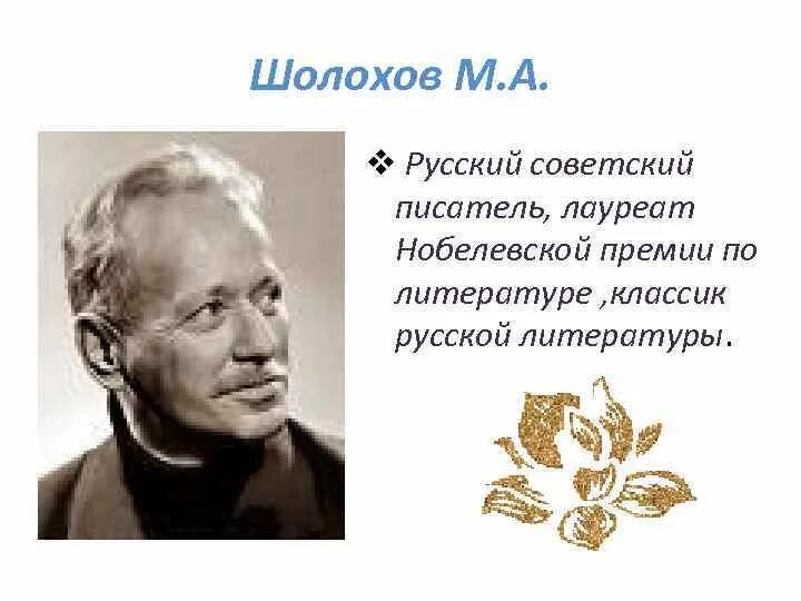 М шолохов лауреат нобелевской премии. М шолохов лауреат нобелевской премии