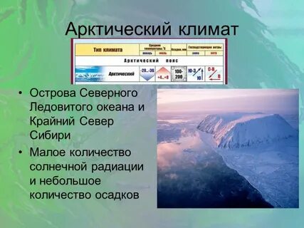 Северный ледовитый океан количество осадков