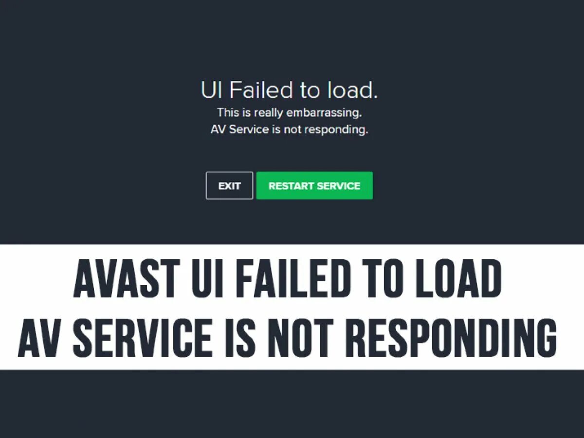 Ui failed load. Avast ui keeps failing to load.