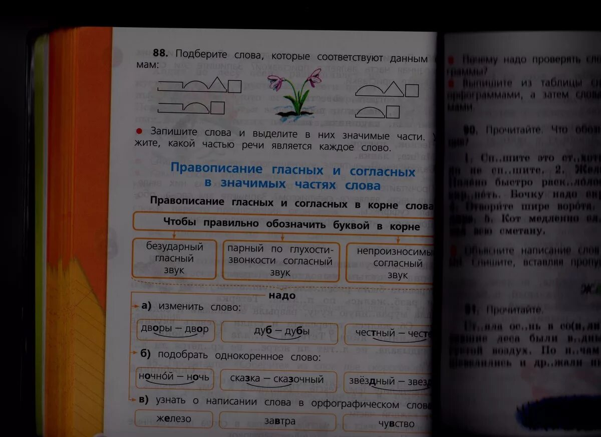 Чувство корне слова. Подберите слова которые соответствуют данным схемам 4 класс упр 88. Корень к слову испытать. Трещать корень слова. Русский язык 4 класс 2 часть упр 88.