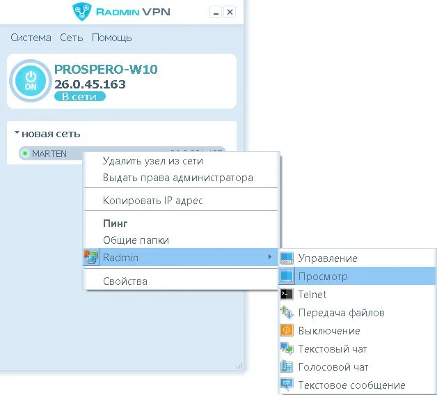 Программа создающее виртуальное подключение к сети