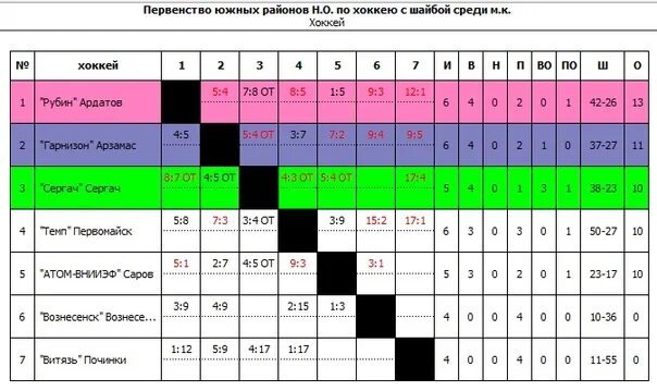 Первенство нижегородской области по хоккею с шайбой