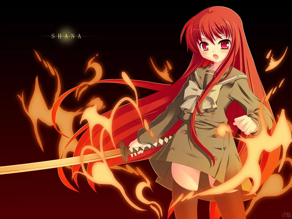 Взор шаны аниме. Жгучий взор шаны. Shakugan no shana art. Аниме тян маг огня. Пламенный взор шаны.