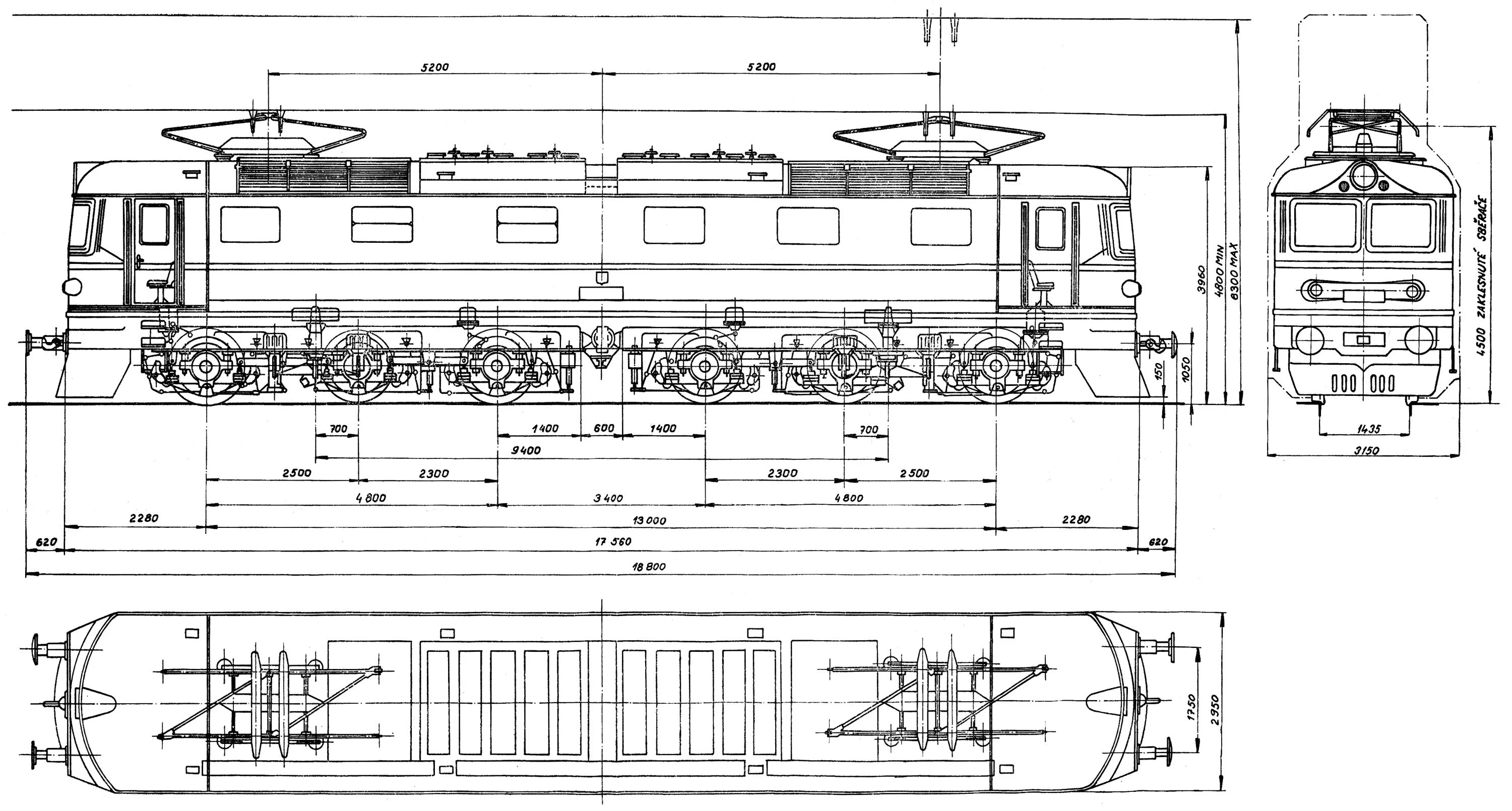 Размеры электровоза