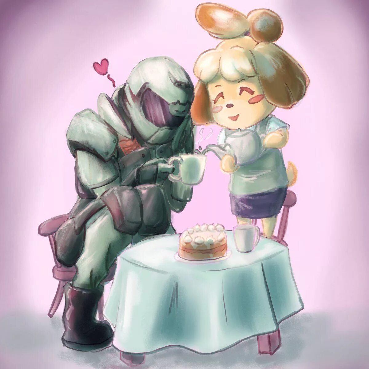 Изабель Doom. Animal Crossing Isabelle and Doomguy.