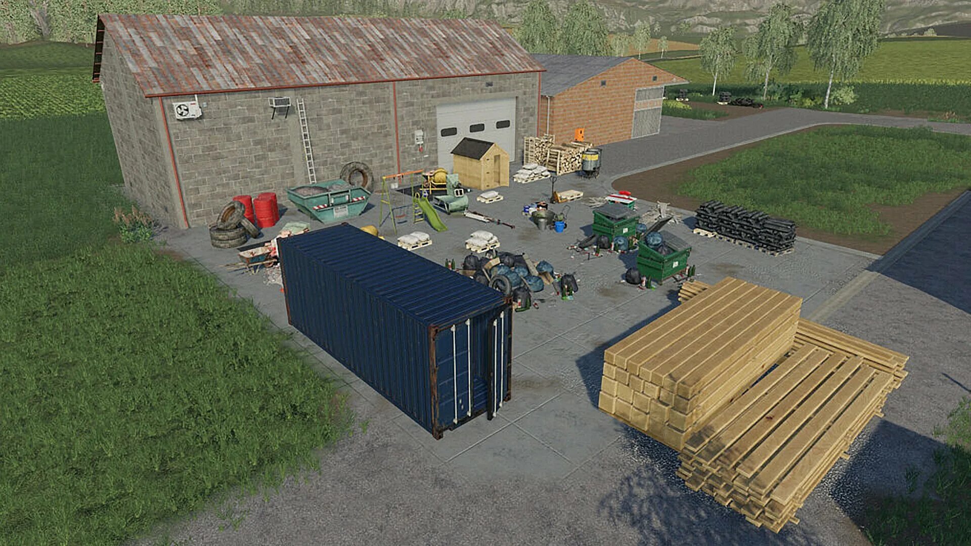 Farming Simulator 19 пак объектов. Farming Simulator 19 ферма. Мод на пак на для Farming Simulator 2019. FS 19 мод контейнеры.