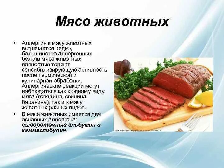 Есть ли аллергия на мясо