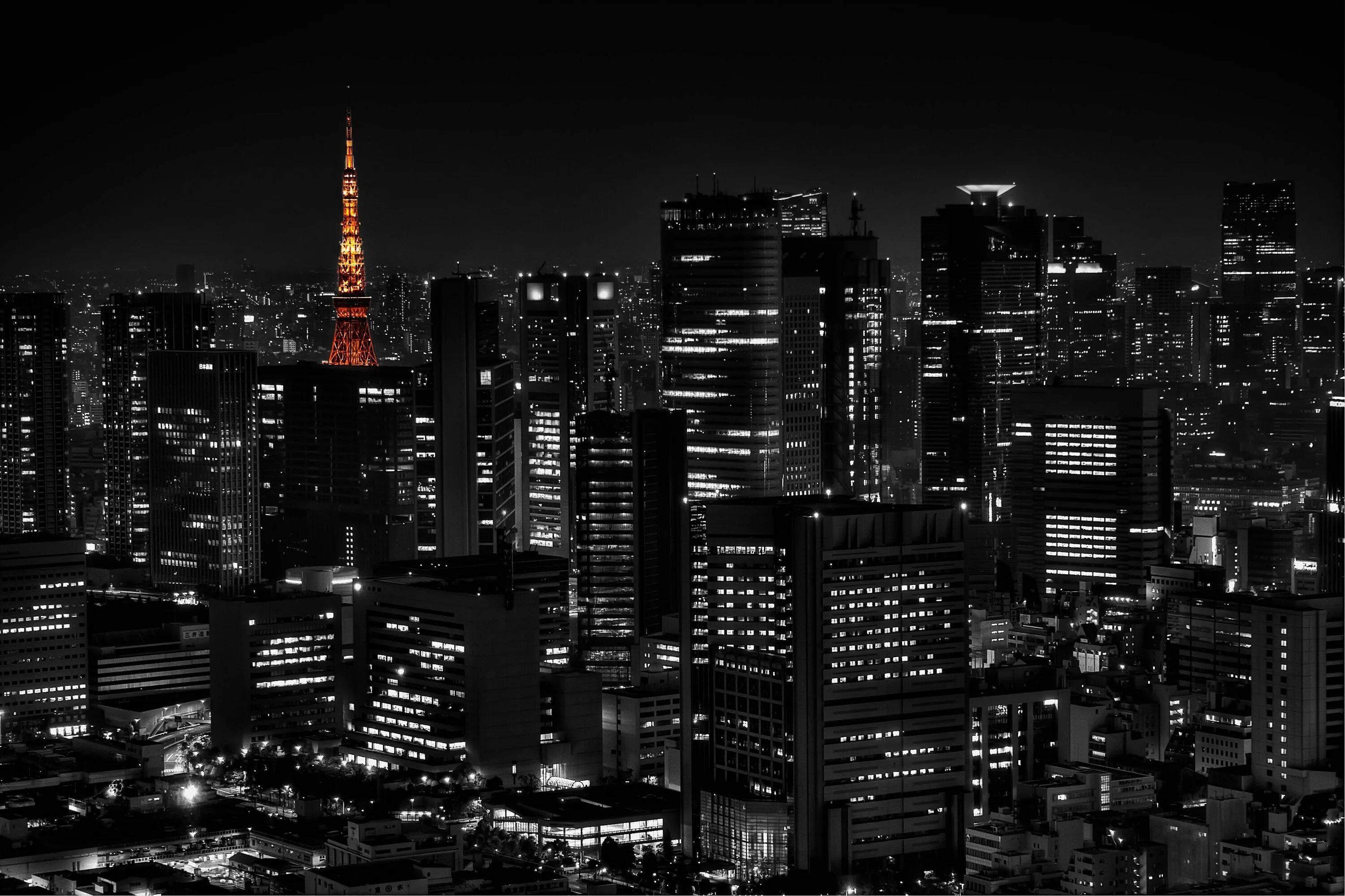 Tokyo black. Ночной городерно белый. Черно белый город. Тёмный город. Фон темный город.
