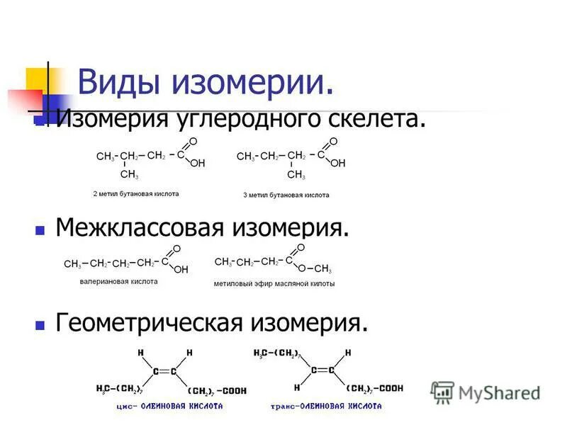 Межклассовая изомерия карбоновых