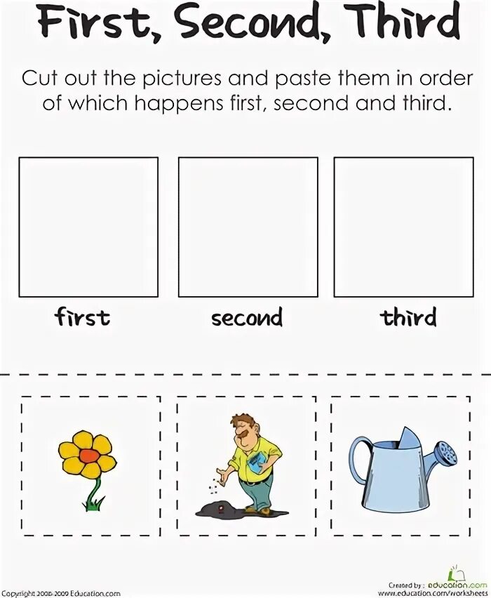 Задание на first second third. First second third Worksheet. First second third for Kids. First second third Worksheets for Kids.