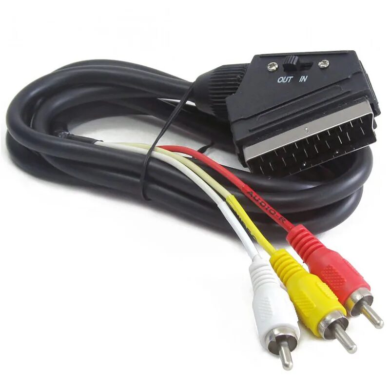 Scart видео. Кабель scart 3xrca (тюльпан). кабель scart to 3rca sk16 1,2 метр (с переключателем). кабель scart 3xrca (тюльпан) дорогой. шнур скарт – 3 rca с переключателем.