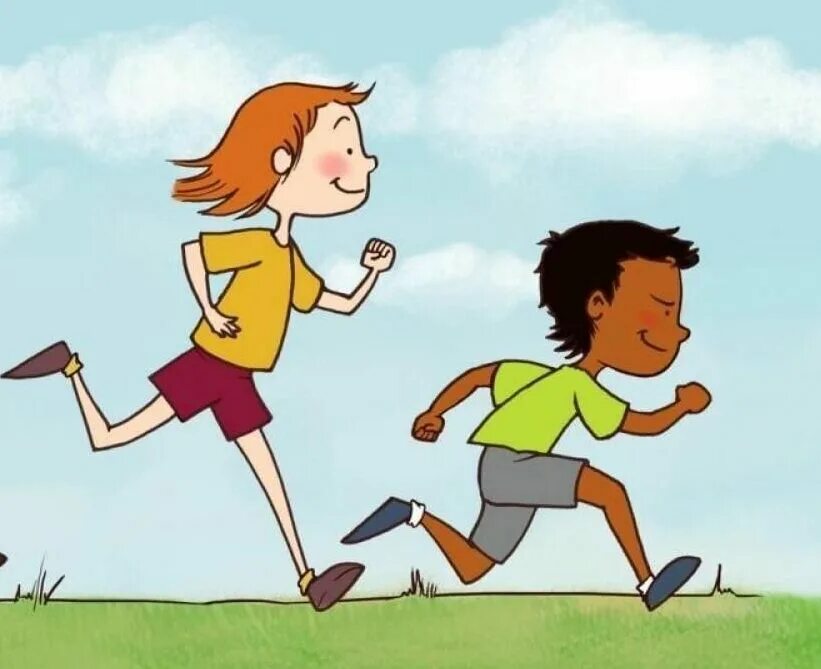 Дети бегут. Дети бегают. Дети бегают рисунок. Бегающих веселый человек.