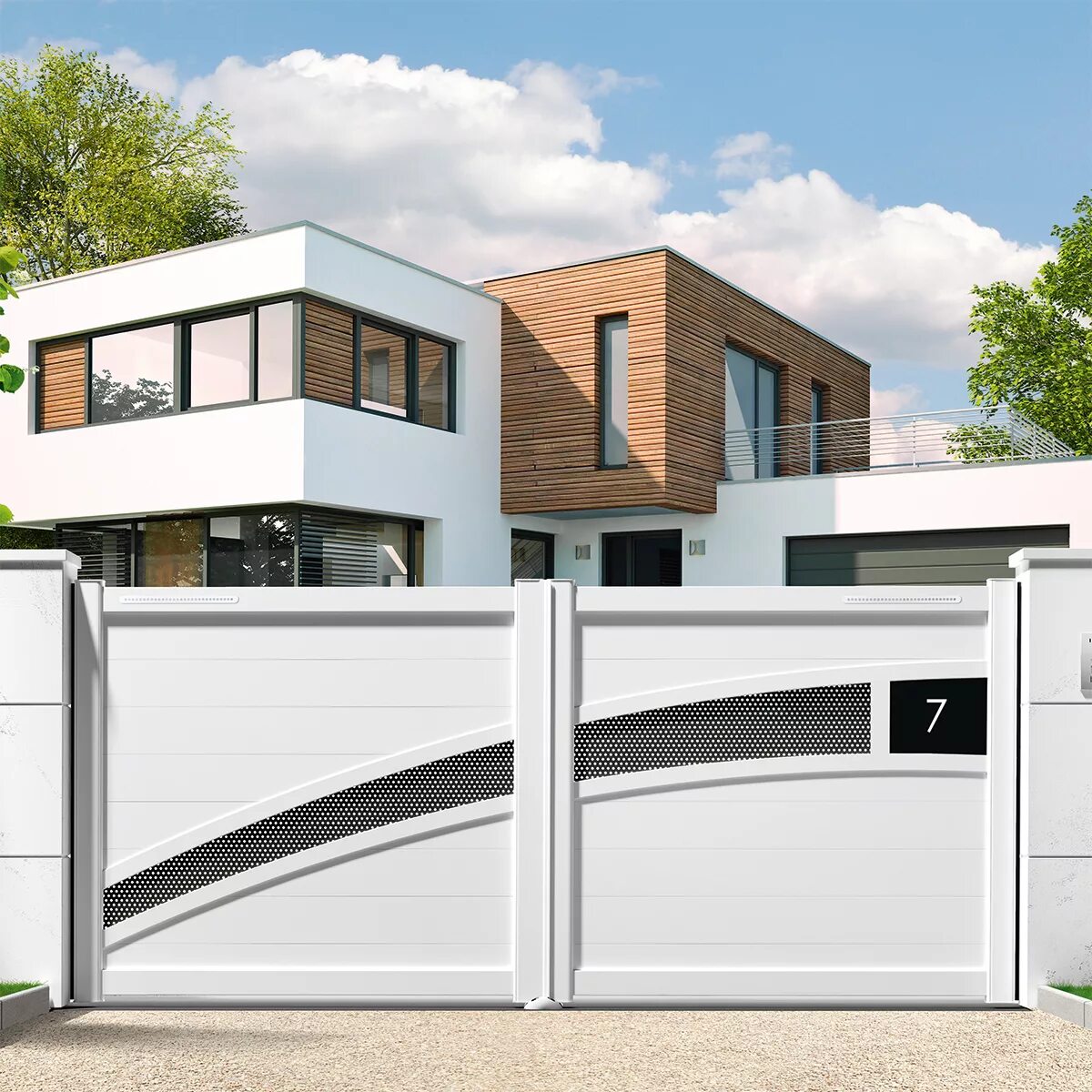 Калитка в стиле хай тек. Откатные ворота дорхан. Хайтековские ворота. Хайтэк сдвижные ворота. Забор в современном стиле.