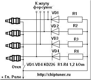 Схема подключения форсунок