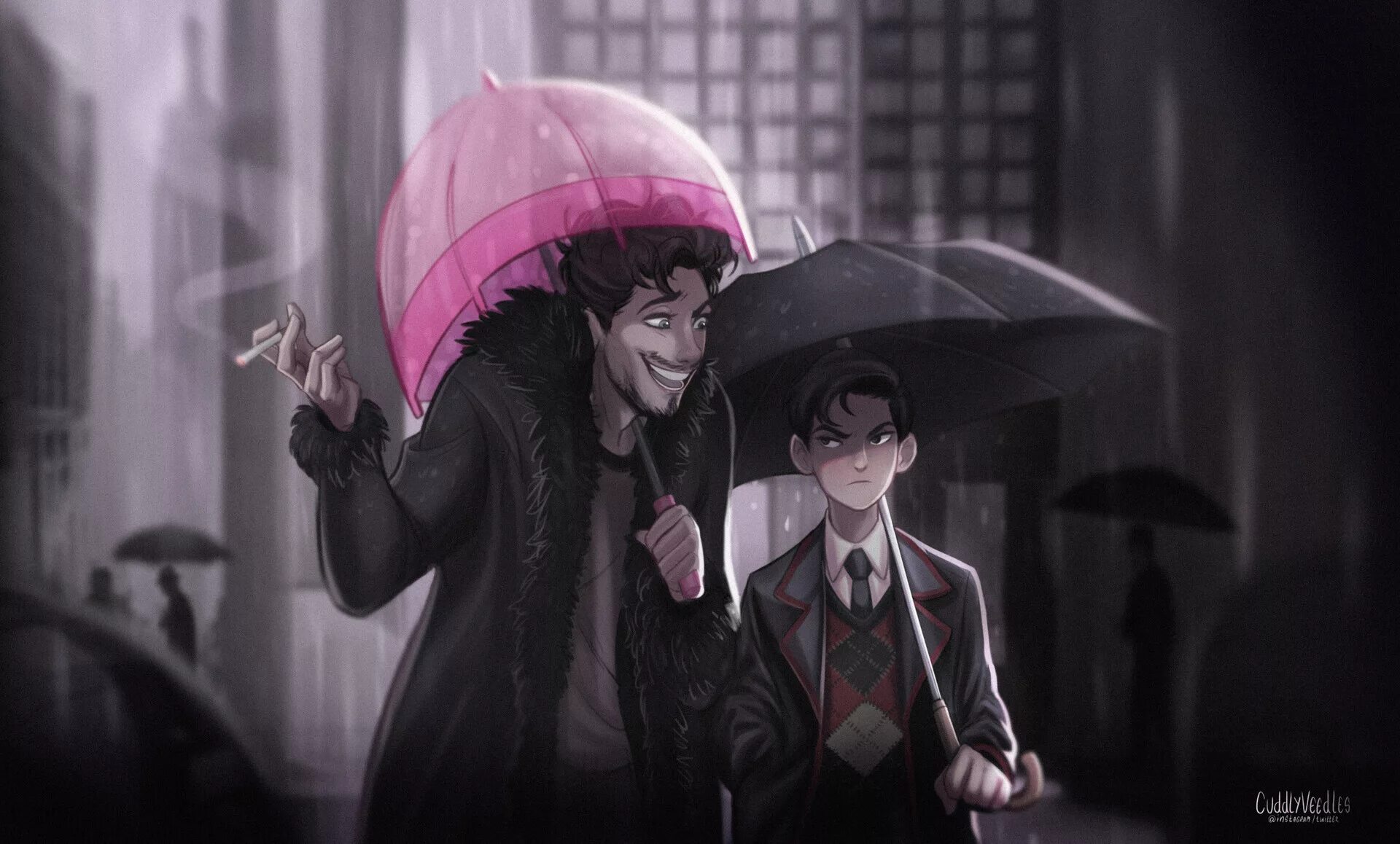 Академия амбрелла фанфики. Клаус и пятый академия амбрелла. academy umbrella клаус. пятый академия амбрелла аниме. пятый и клаус академия амбрелла арты.