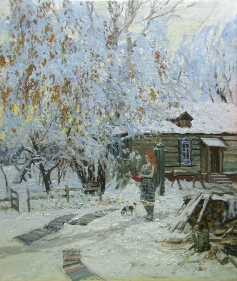 Первый снег картины художников. Снегопад картины русских художников. Первый снег картина художников. Осенний пейзаж маслом. Живопись осенний снег.