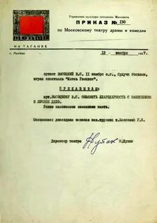Документы театральная
