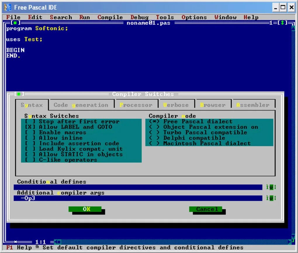 Бесплатный компилятор. Ide для Паскаля.