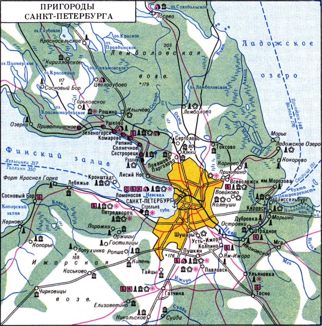 Карта окрестностей города. Карта Питера и пригорода. Карта пригородов СПБ. Пригороды Петербурга на карте. Питер и окрестности карта.