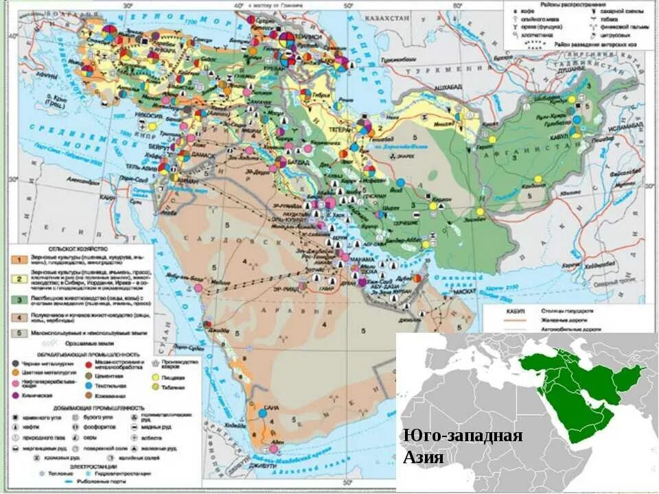 Природные ресурсы стран юго западной азии. Карта полезных ископаемых Юго-Западной Азии. Экономическая карта Юго-Западной Азии. Юго Западная Азия на карте. Ресурсы ближнего Востока карта.