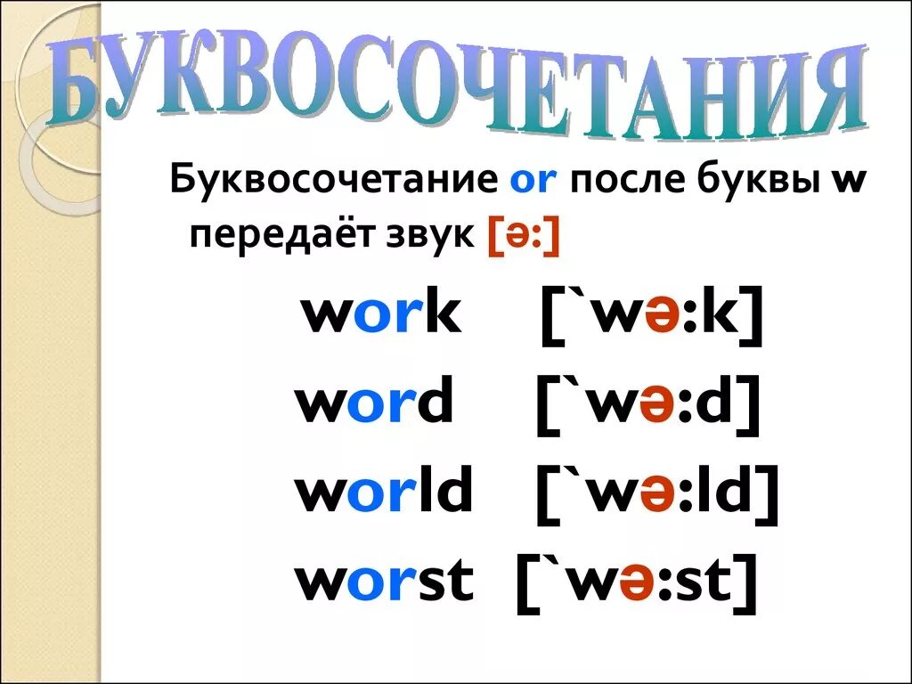 Чтение буквосочетания WH. Чтение or после w в английском языке. Слова на w. W чтение слов со звуком в английском. Правила буквосочетания