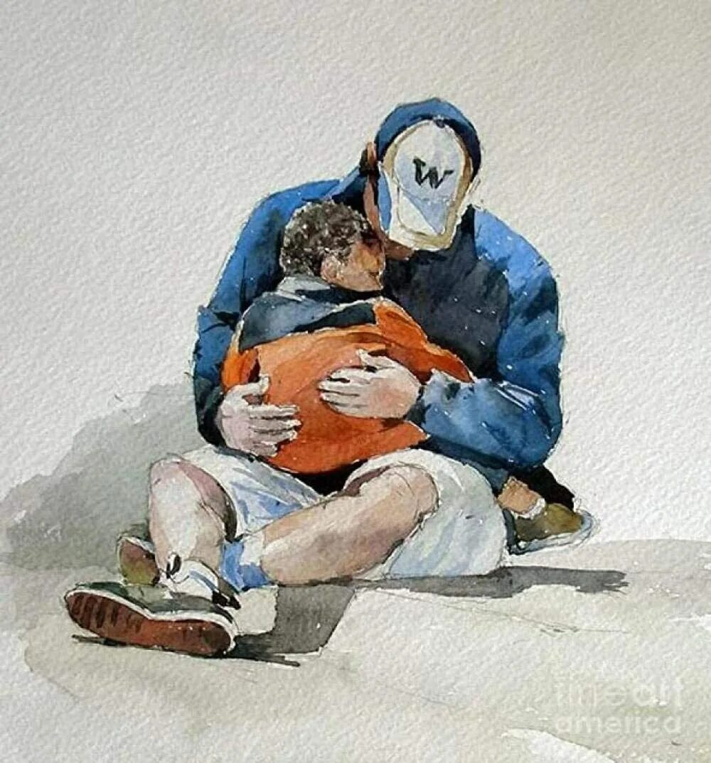 Ребенок и взрослый арт. Картина отец и сын. Папа и сын живопись. Отец и сын иллюстрация. Рисунок отца и сына
