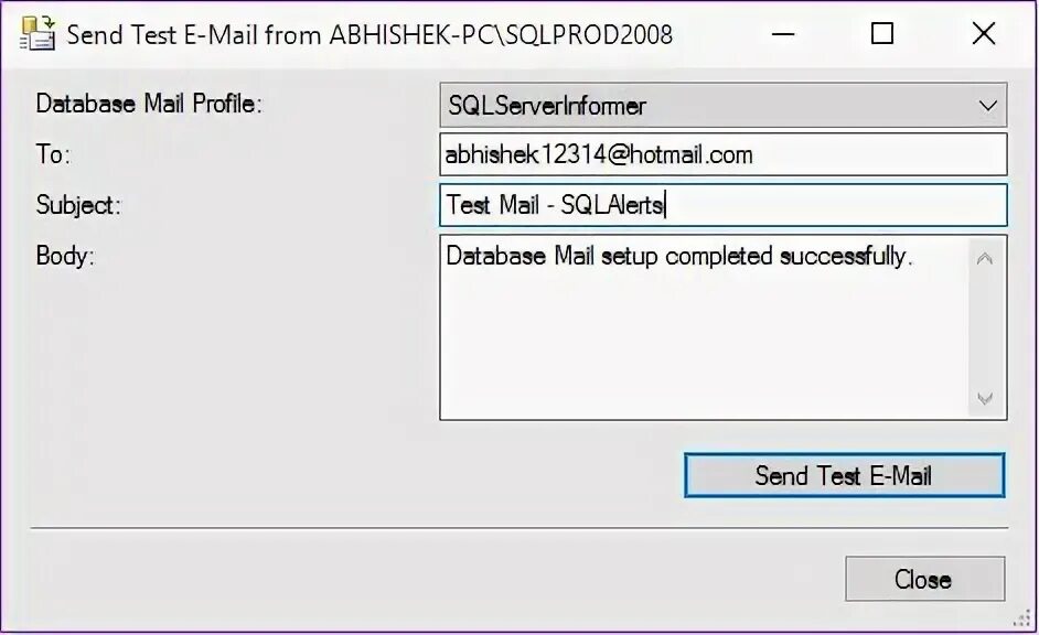 Databases email password