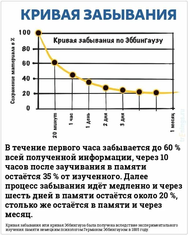 Кривая забывания эббингауза факторы забывания. Кривая забывчивости эббингауза. Характеристика забывания. Эббингауз кривая забывания. Кривая забывания.