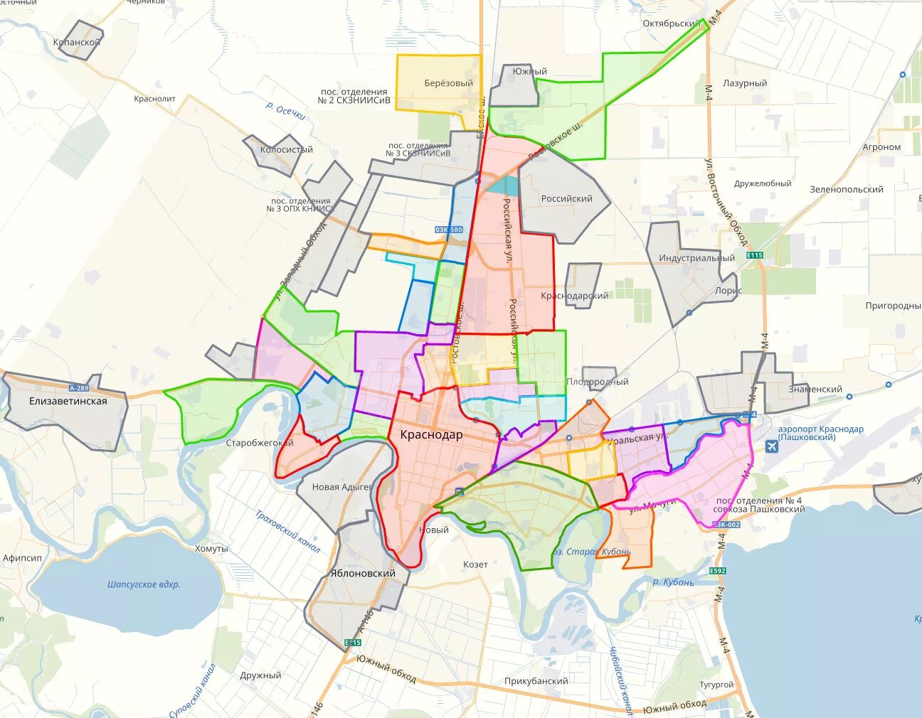 Прикубанский округ города краснодара отзывы. Карта Краснодара по районам. Прикубанский округ города Краснодара на карте. Г Краснодар по районам на карте. Районы Краснодара на карте.