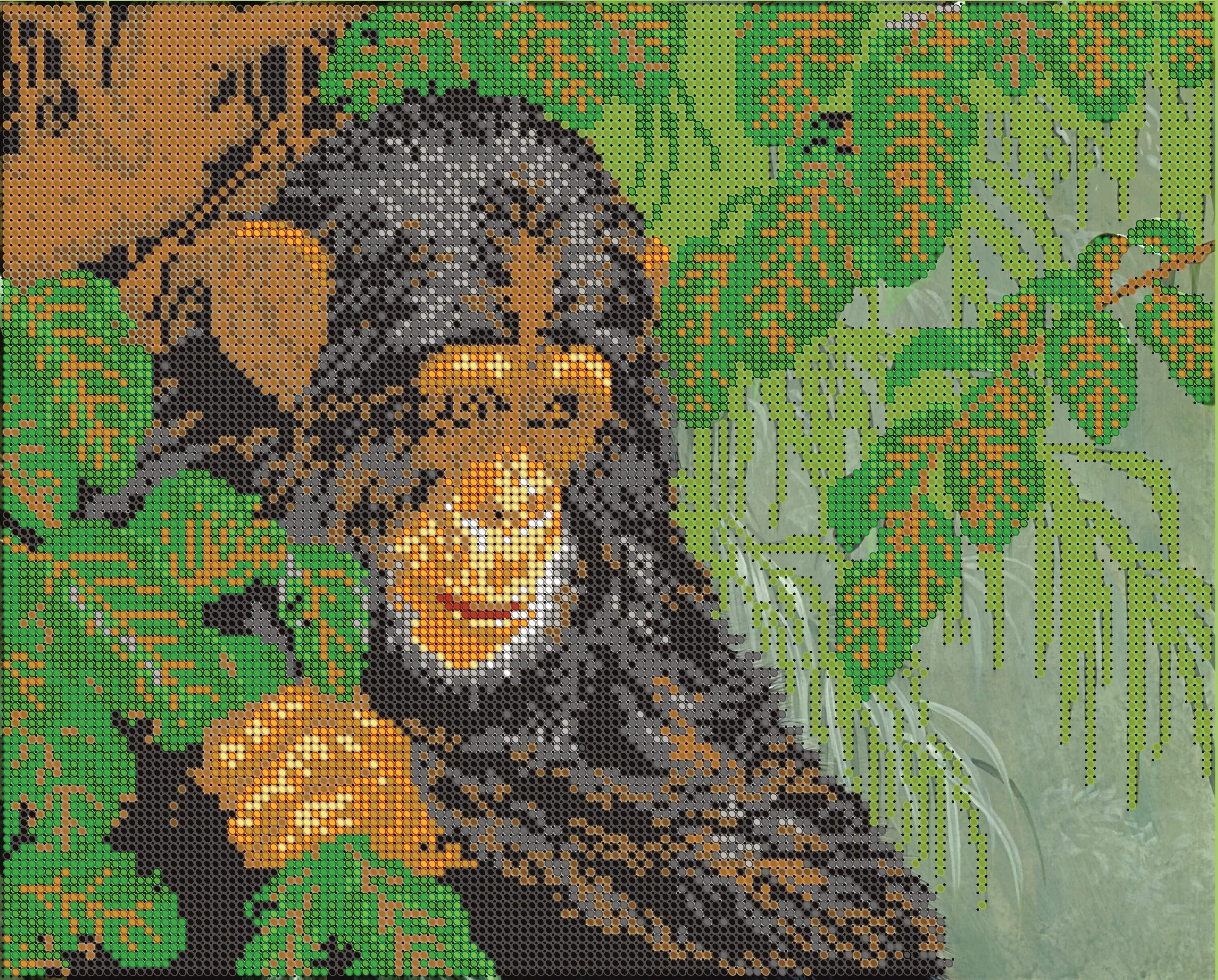 Мозаика обезьяны. Диамант набор алмазной вышивки леопард (ДК-426) 30х38 см. Вышивка бисером обезьяны. Набор для вышивания с обезьянами. Картина обезьяны.