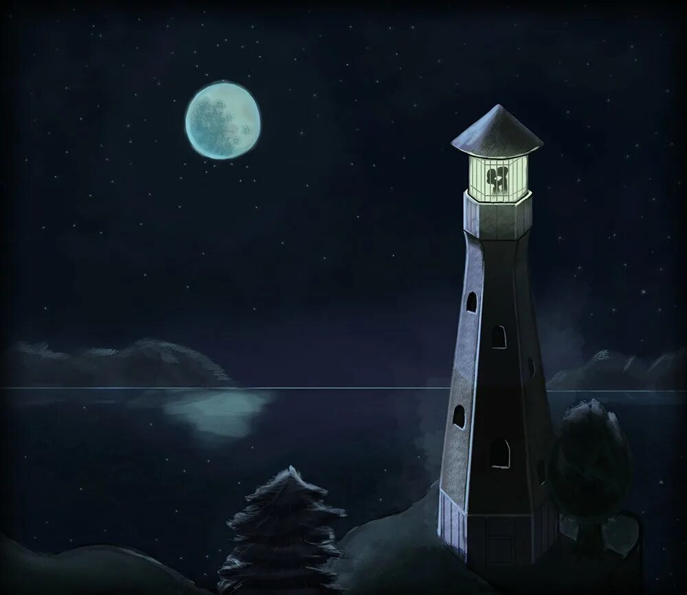 To the moon 4. To the Moon Маяк. Маяк в лунном свете. To the Moon игра. Фэнтези ночь Луна Маяк.