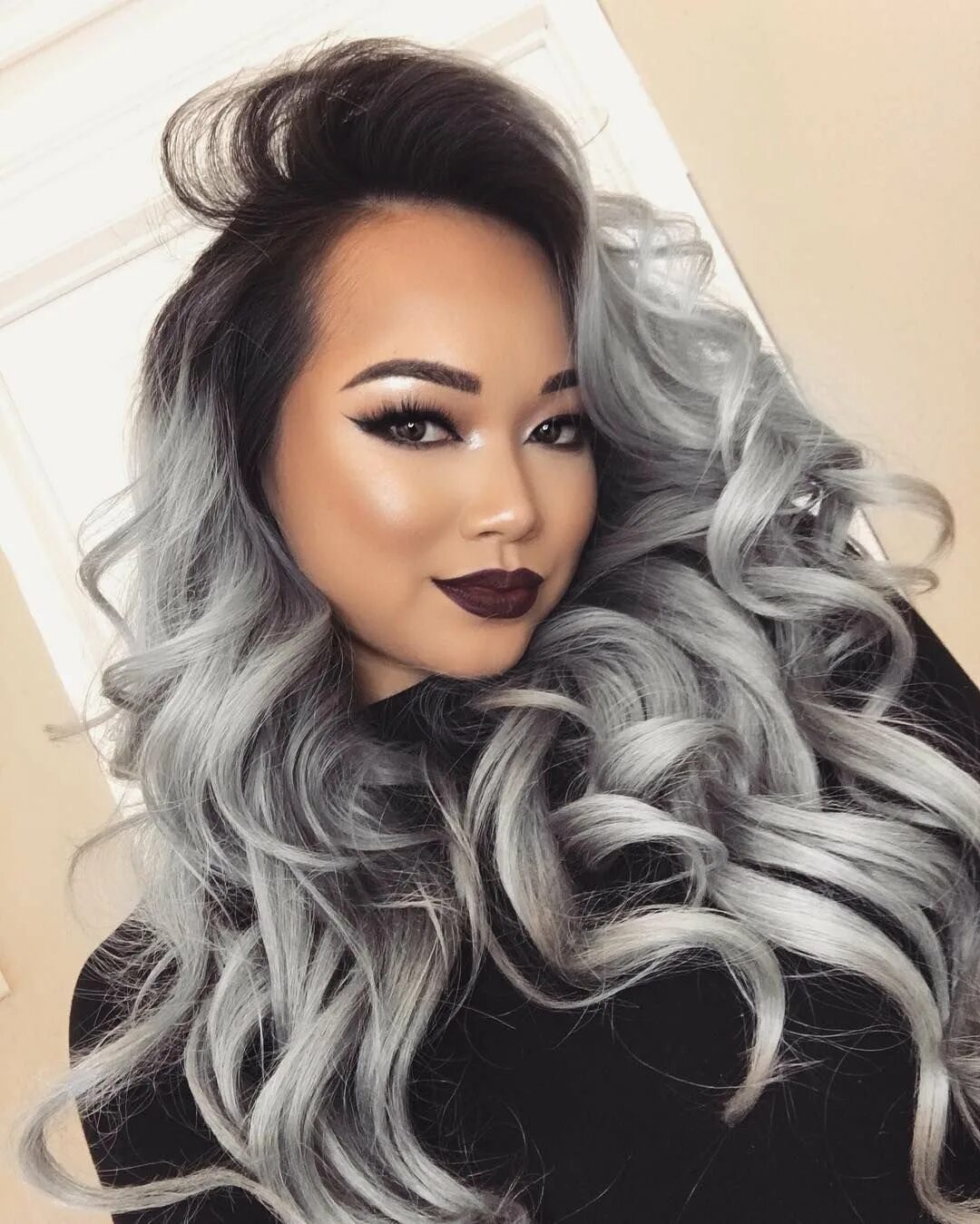 Грей Хаир. Grey Ombre hair. Черно Пепельное омбре. Пепельно серый цвет волос.