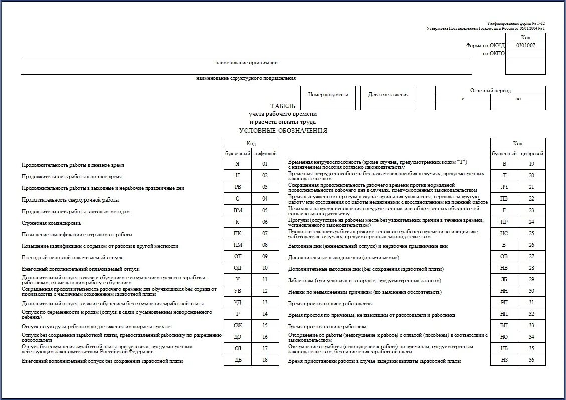 Расшифровка табеля учета рабочего. Обозначения учета табель учета рабочего времени. Табель учета рабочего времени форма т-12 заполненный образец. Обозначение букв в табеле учета рабочего времени в 1с. Калькулятор рабочего времени для табеля