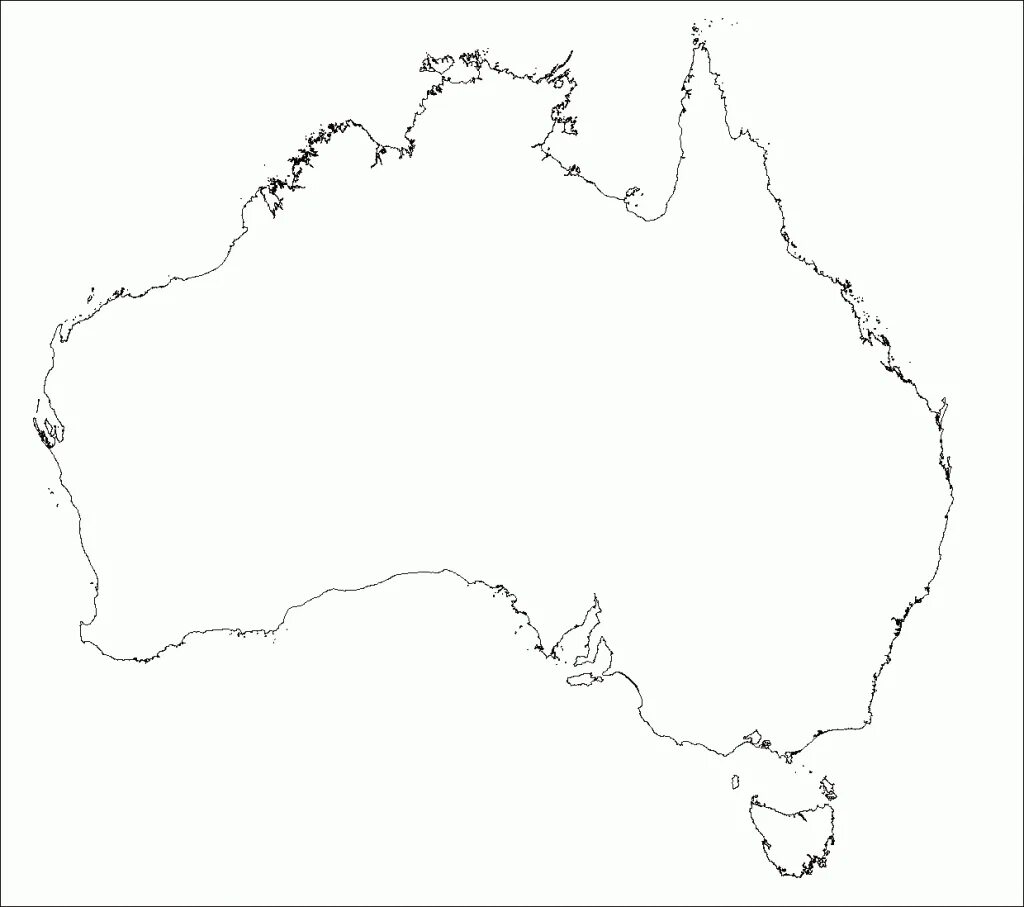 Контурная карта Австралии. Контур материка Австралия. Пустая контурная карта Австралии. Материк Австралия контурная карта.