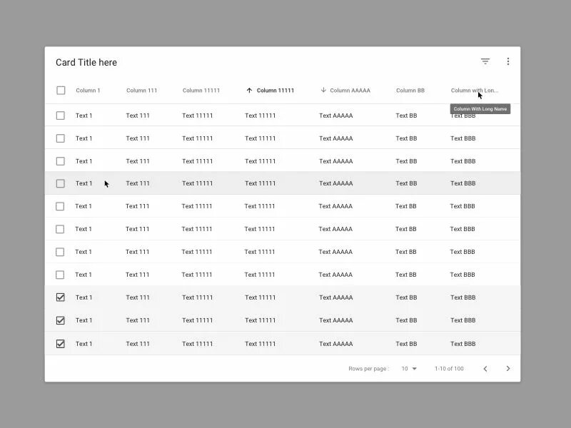 Data table