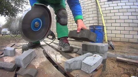 Режем тротуарную плитку