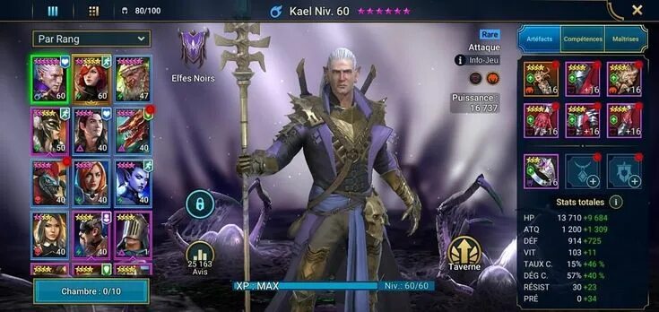 Avis et conseils pour bien débuter dans Raid Shadow Legend Jeux video, Elfe noir