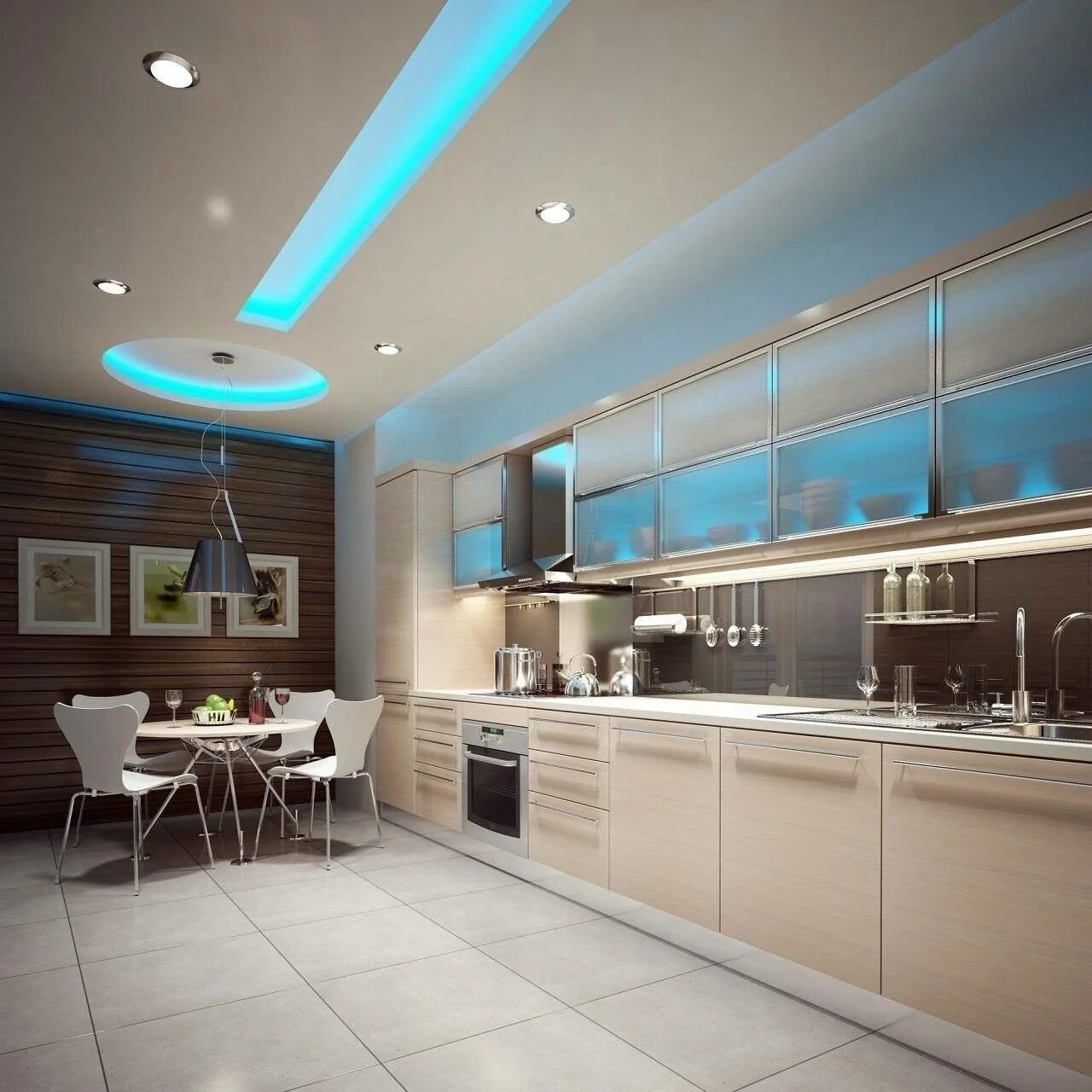gypsum false kitchen ceiling designs with lighting options Kitchen ceiling desig