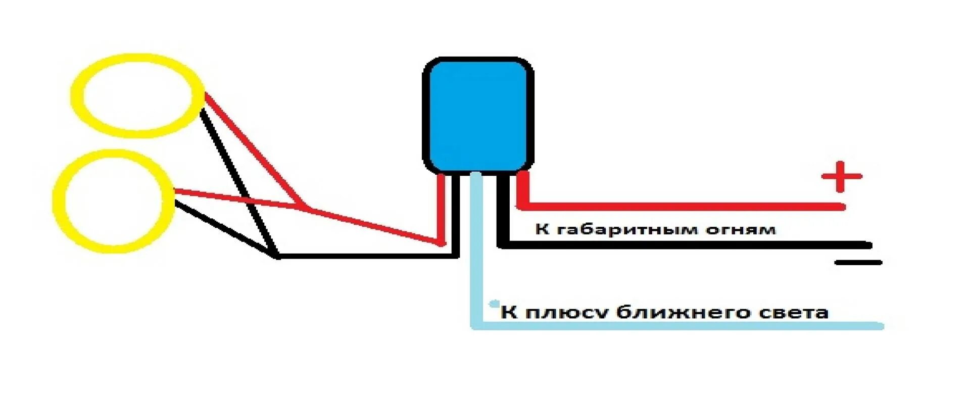 Как подключить ангельские глазки. Схема подключения ангельских глазок БМВ е46. Схема подключения ангельских глазок ВАЗ 2106. Схема подключения ангельских глазок к габаритам. Схема подключения ангельских глазок.