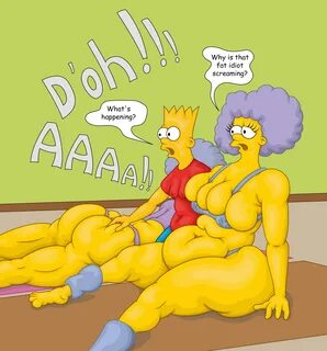 bynshy, bart simpson, patty bouvier, selma bouvier, the simpsons, belly, bi...