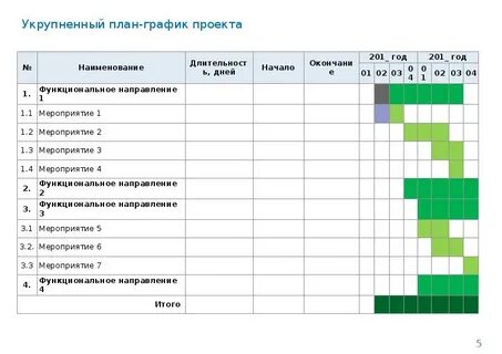 Проект разработанного плана графика