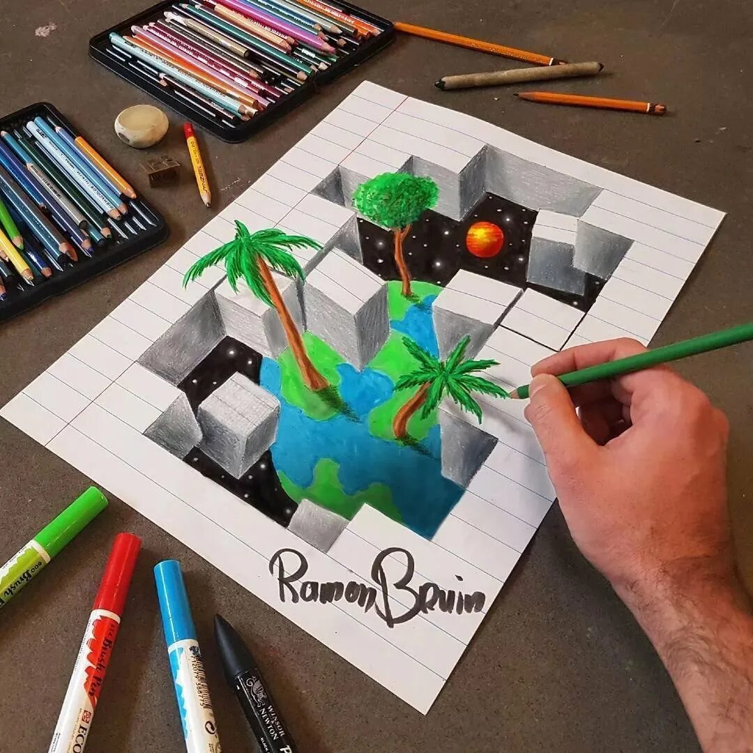 Идеи для рисования 3. Рамон брюин 3d рисунки. идеи для рисования. классные идеи для рисования. оригинальные идеи для рисования.