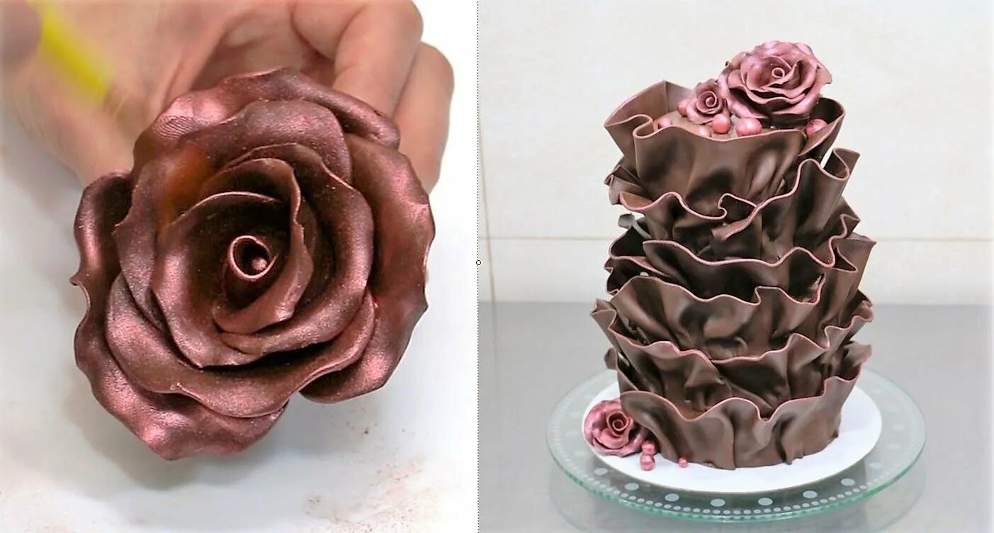 Розы из пластичного шоколада