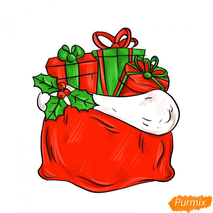 мешок раскраска. мешок с подарками нарисовать легко. мешок с подарками раскраска. мешок с подарками нарисовать легко. мешок с подарками рисунок.