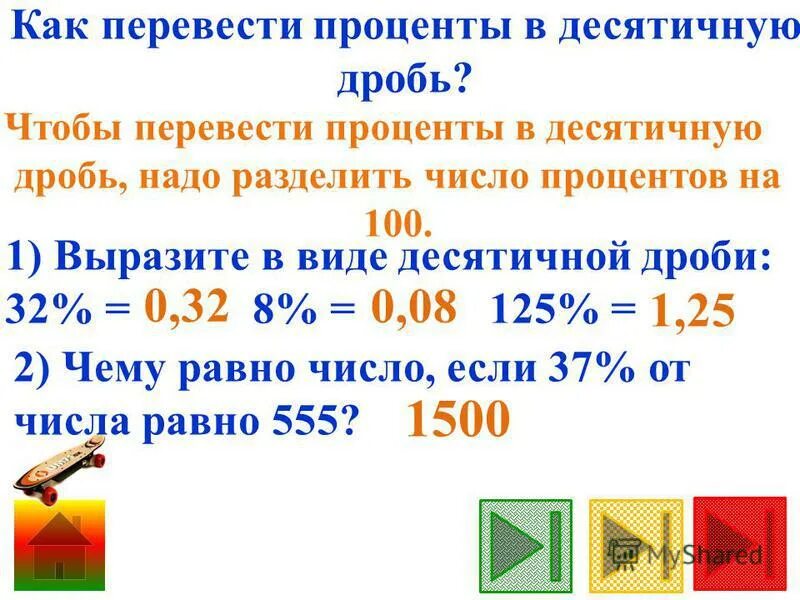 Как переводить в проценты. Как перевести в проценты. Как перевести дробь в десятичную. Дробь перевести в десятичную дробь.