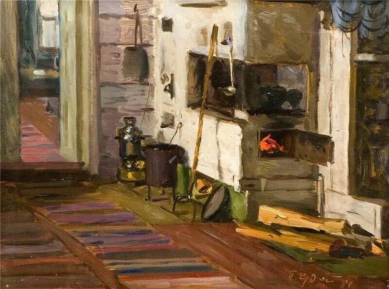 Печка старая. Печь в живописи. Девушка у камина. Маковский снохачество. Спали на русской печи.