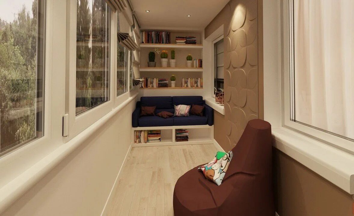Балкон со спальным местом. Спальное место на балконе. Интерьер балкона. Бежевая лоджия. Лоджия в скандинавском стиле.